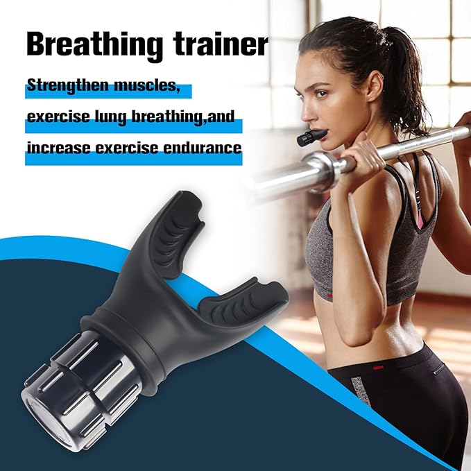 Breathe Trainer,Muscle Trainer,Portable Adjustable Trainer for and Muscular Exercise - Suitability Running Daily Fitness Training, Easy to Clean,for All（Black）