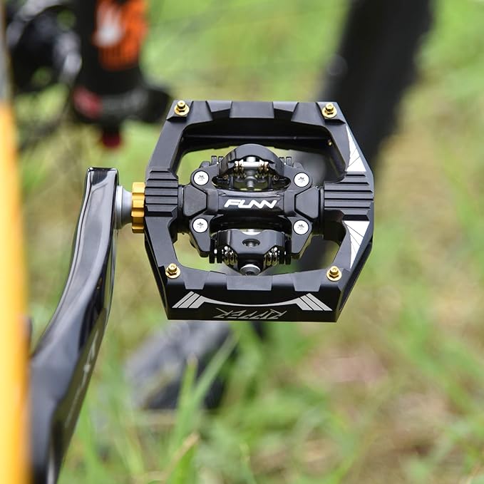 Funn Ripper Mountain Bike Clipless Pedals, Rocker Clip/Spring-Loaded Clip-in Mechanism, Compatible with SPD Cleats, 9/16" CrMo Axle Bicycle Pedals for MTB/Gravel Cycling