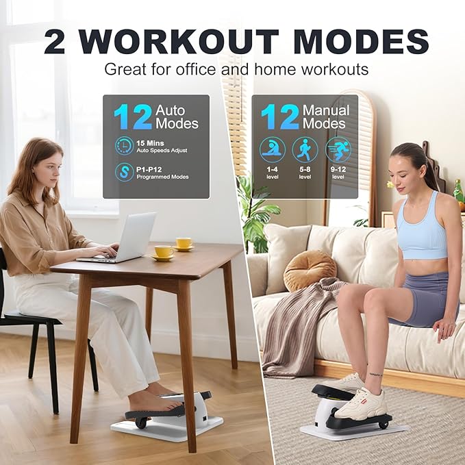 Under Desk Elliptical Machine, Electric Seated Pedal Exerciser,Elliptical Leg Exercisers for Seniors,Mini Ellipse Leg Exerciser with Remoter,12 Adjustable speeds Pedal Exerciser