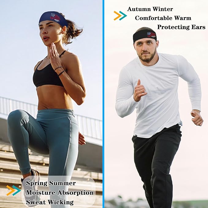 Sports Headbands for Men 3pcs Sweat Bands Headbands Men Sweatbands for Mens Women Running Head Bands Hairband
