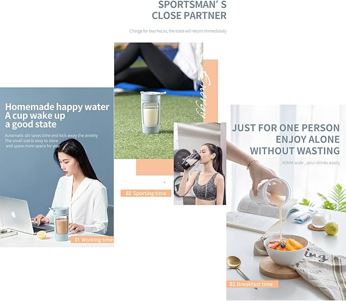 Electric Shaker Bottle, Blender Bottles For Protein Mixes, | Tritan | BPA Free| Portable Mixer Cup, Rechargeable Shake Cups And Meal Replacement Shakes, 22 oz(Pink)