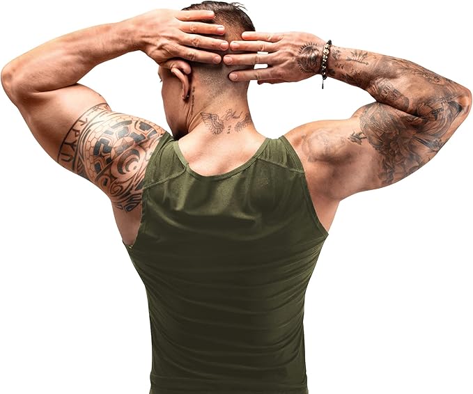 FUXERT Men's Sauna Vest Workout Sweat Tank Top Waist Trainer for Men Compression Sweat Enhancing Vest