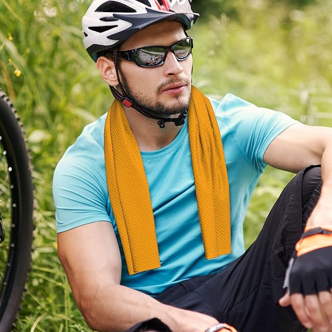 Custom 1-200 Pack Cooling Towel 40"x12", Design Your Team Logo Photo Ice Towel Personalized Soft Breathable Sport Towel Customized Workout Sweat Towel for Yoga Gym Activities (Orange)