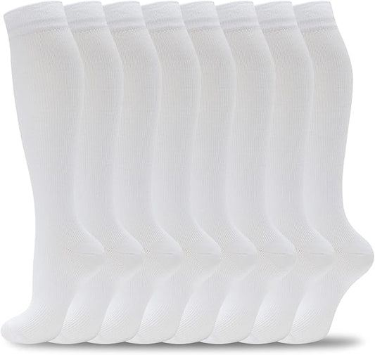 fenglaoda 8 Pairs Compression Socks for Men & Women 20-30 mmHg Knee High Nurse Pregnant Running Medical and Travel Athletic