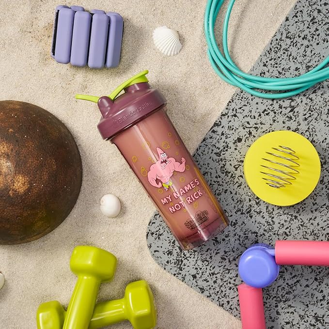 BlenderBottle Spongebob Shaker Bottle Pro Series Perfect for Protein Shakes and Pre Workout, 28-Ounce, Red, My Names Not Rick