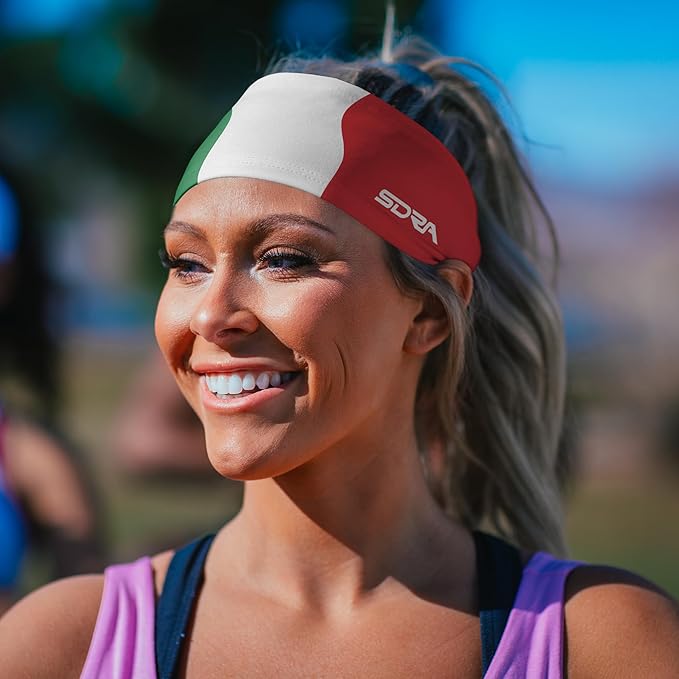 Suddora Country Flag Headbands, Wide National Flag Headbands for Sports Events, Non-Slip Fabric Sweatbands for Soccer, Tennis, Workout, Costume