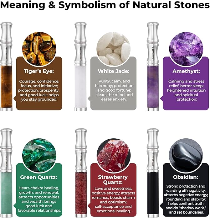 Breathe Free Necklace with Filter, Anxiety & Stress Relief Breath Tool for Meditation, Mindfulness and Relaxation,Natural Stone Breathing Necklace, Portable Wellness Gift for Adults