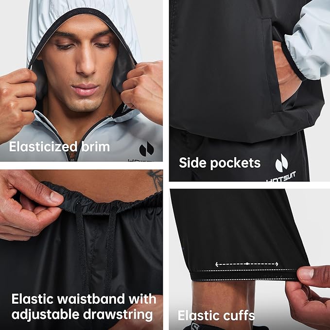 HOTSUIT Sauna Suit for Men Weight Loss Sweat Suits Gym Workout Exercise Sauna Jacket Pant Full Body