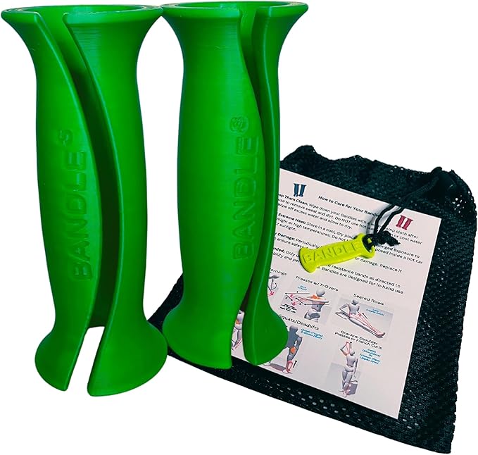 Bandle™ - True Ergonomic Handles for Resistance Bands | Unleash The Full Potential of Pain-Free, Full-Body Workouts | Durable & Comfortable for High-Intensity Training (2 Handles)