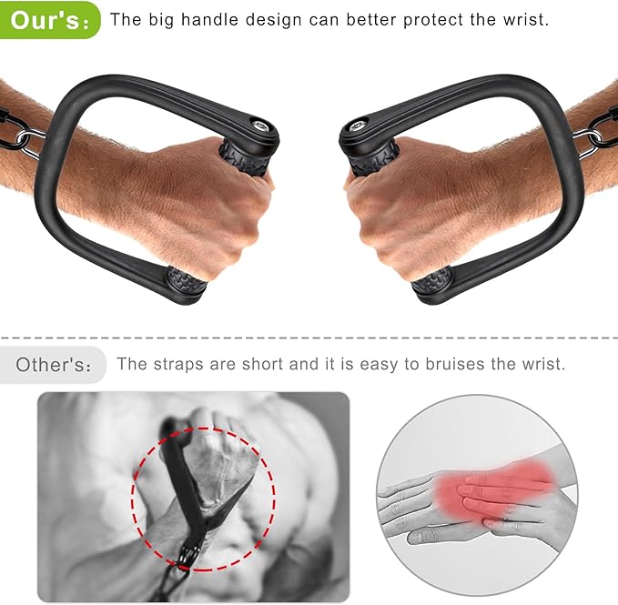 SELEWARE Triceps LAT Pulldown Attachments Home Gym Workout Accessories with Non-Slip Soft Rubber Grip Cable Machine Attachments Triceps Rope Double D Row Handle Pull Down Bar Straight Bar Exercise