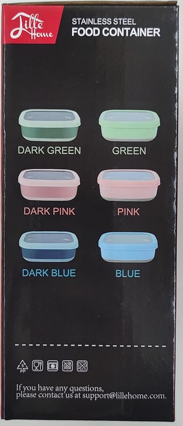 Lille Home Leak Proof Salad Container Stainless for Lunch - Snack Containers Steel - Ideal for Educational Settings & Daycare - Nesting Trio with Silicone Lids - 47oz+30oz+16oz - Grey