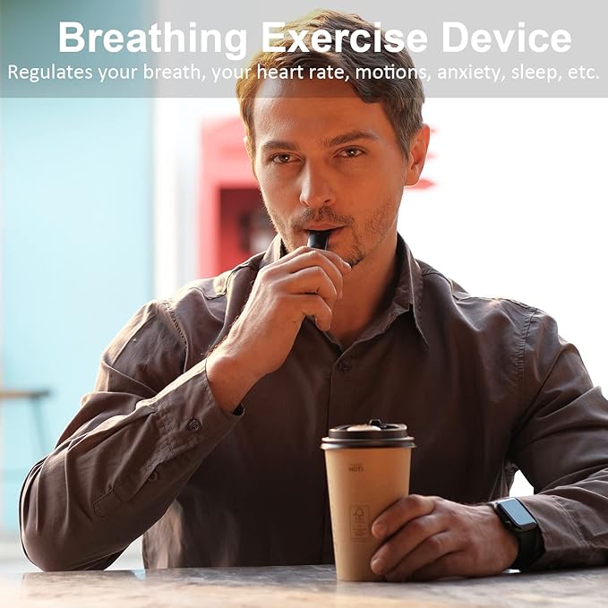Breathing Exercise Device, Portable Breathing Training Device for Better Breathe, Guided Smart Breathing Exercise Assistant for Athletes andSports Enthusiasts
