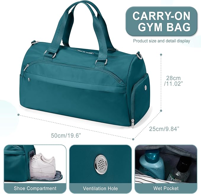 Gym Bag for Women Men, Sport Duffle Bag with Shoe Compartment, Travel Shoulder Bags, Carry on Gym Tote Bags