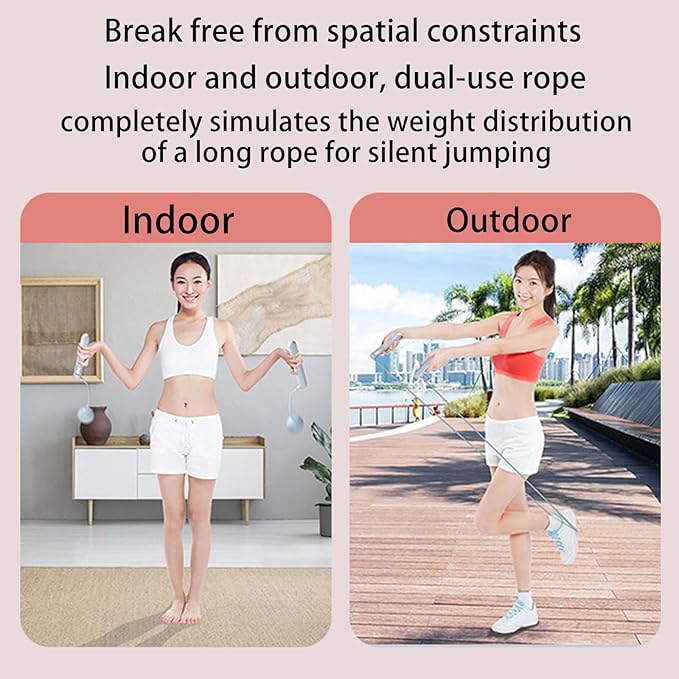 Runaivete Skipping Rope with Counter, 2026 New Cordless Jump Rope, Smart Weighted Jump Rope, Intelligent Adjustable Digital Timer & Calorie Burned Counting Jumprope with LCD Display