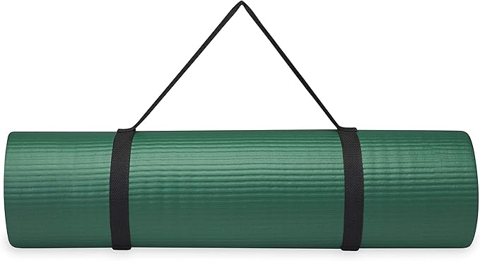 Gaiam Essentials Thick and Thin Yoga Mat Fitness & Exercise Mat with Easy-Cinch Carrier Strap