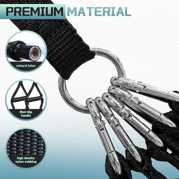 VEICK Pilates Bar Kit with Resistance Bands, Elastic Workout Bands for Men and Women, Set of 5 Resistance Loop Bands for Home Fitness, Stretching, Strength Training, Physical Therap