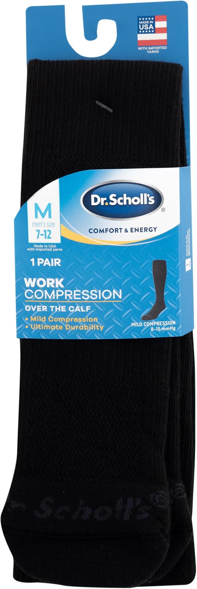 Dr. Scholl's Men's Athletic & Work Compression Over The Calf Socks-1 & 3 Pair Packs-Fatigue Relief