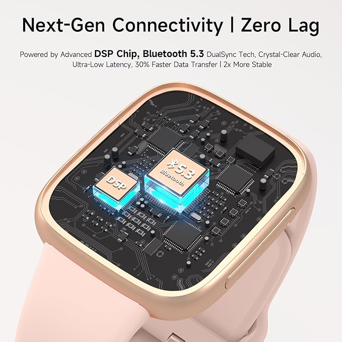 Smart Watch for Women, 1.85" AMOLED Ultra-Clear Screen Smartwatch Compatible iPhone/Samsung/Android, 100+ Sport Modes Fitness Tracker with Heart Rate/SpO2/Sleep Monitor, 3ATM Waterproof, 2 Bands