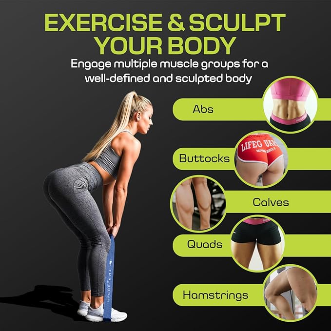 Fabric Resistance Bands for Working Out with 5 Strength Levels - Extra Light to Extra Heavy, Thick Resistance Workout Bands for Legs, Glutes, Hip, Stretching, Strength Training, and Physical Therapy