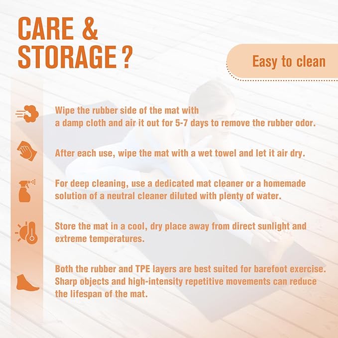 UMINEUX Extra Thick Yoga Mat, 2/5 Inch (10MM), Natural Rubber and TPE Non Slip Yoga Mats with Strap for Women Men, Eco Friendly Exercise Mat for Yoga, Pilates and Home Workout