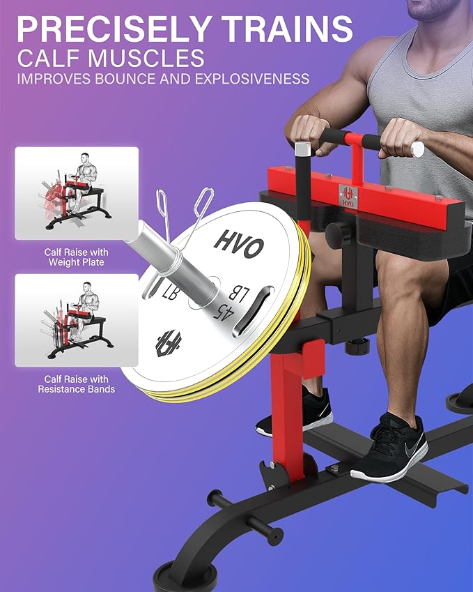 HVO Seated Calf Raise Machine: Calf Machine Home Gym Calf Workout Machine Leg Training and Exercise