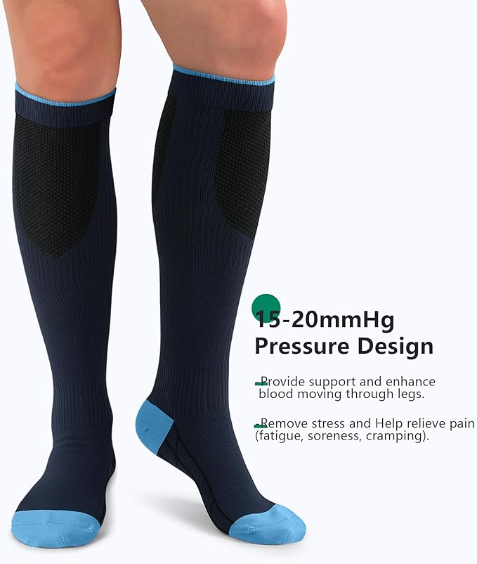 FuelMeFoot 3 Pack Copper Compression Socks - Compression Socks Women & Men Circulation - Best for Medical,Running,Athletic