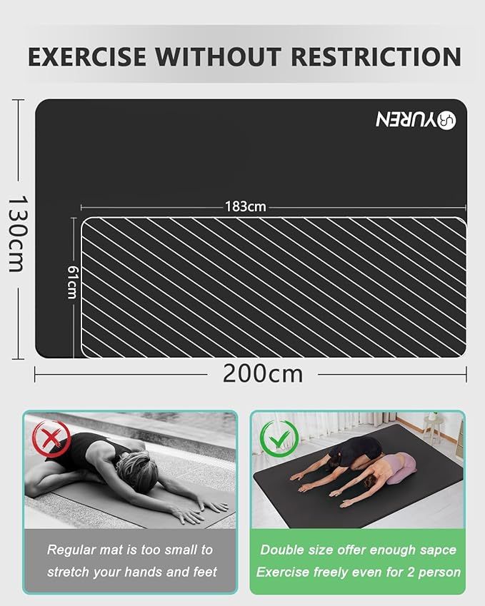 Large Yoga Mat 78"x 51" 20mm/15mm/10mm Thick Workout Mats for Home Gym, Extra Wide Workout for Women Men Gym Flooring Exercises