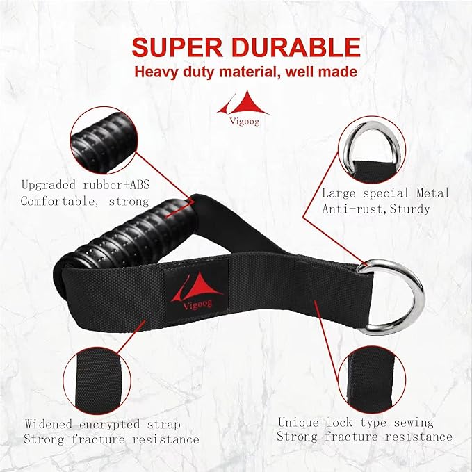 Heavy Duty Gym Workout Handles Attachment for Cable Machine,Resistance Band,Pulley System Home Exercise Equipment, Compatible with Bowflex,Total and Smith, Comfortable and Stronger Grip