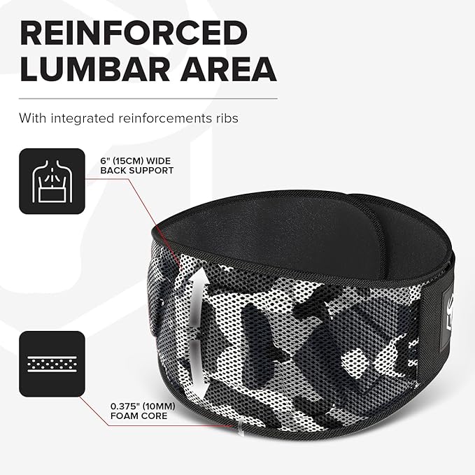 Weightlifting Belt For Men and Women - 6 Inch Auto-Lock Weight Lifting Back Support, Workout Back Support for Lifting, Fitness, Cross Training and Powerlifitng