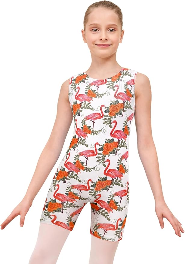EQSJIU Leotards for Girls Gymnastics Sleeveless Sparkly Toddler Tumbling Outfits Dance Clothes Biketards for Kids 1-10 Years