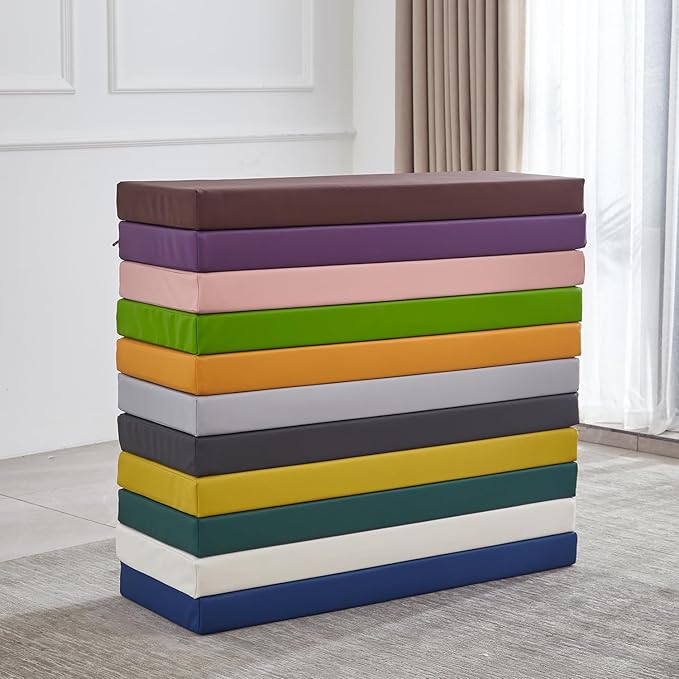 Custom Bench Cushion for Indoor Outdoor Furniture Non-Slip Rectangle Window Seat Cushion