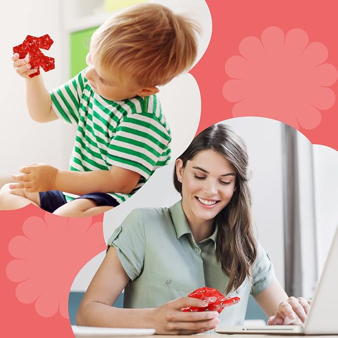 LAFFTRAK Magnetic Fidget Sphere Magnet Toys - Crystal Red - Magnets Sensory Toys - 12 Piece Set - Creativity Beyond Imagination, Inspirational, Recreational, Fun Desk Toy for Adults