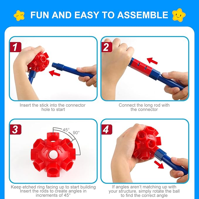 Fort Building Kit for Kids,STEM Construction Toys, Educational Gift for 4 5 6 7 8 9 10 11 12 Years Old Boys and Girls,Ultimate Creative Set for Indoor & Outdoors Activity,200 Pcs,Original