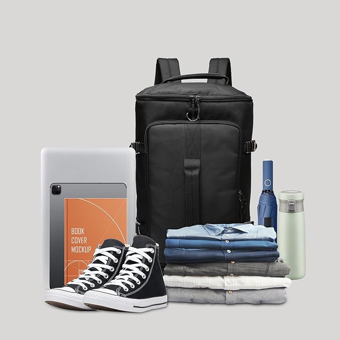 Gym Backpack Sports Bag with Shoe Compartment: Carry-on Travel Backpack with 16" Laptop Compartment, Weekender Outdoor Versatile Use Backpack