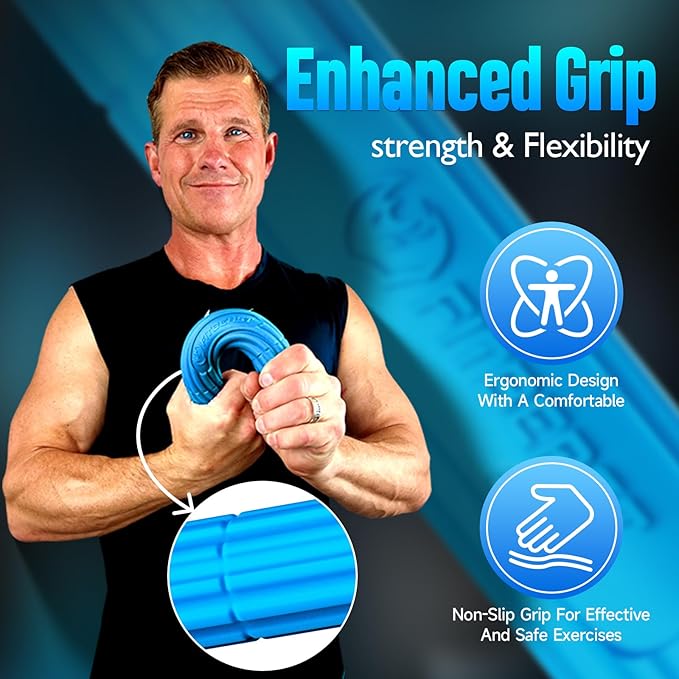 FitBeast Flex Therapy Bar, Tennis Elbow Therapy Bar - Ideal for Relieve Tendonitis Pain & Improve Grip Strength, Fitness Resistance Bar for Golfers Elbow & Tendinitis, Twist Bar for Physical Therapy