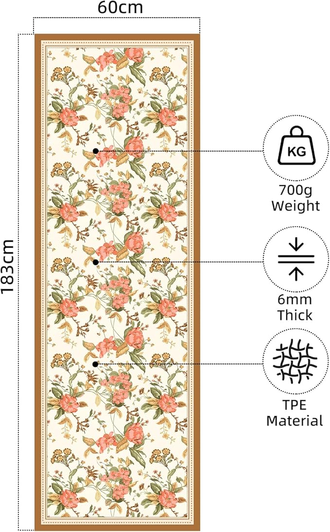 FOLAI Extra Thick Yoga Mat 6mm - Non-Slip Exercise Mat for HIIT, Pilates & Home Workouts & Workout with Free Carry Strap