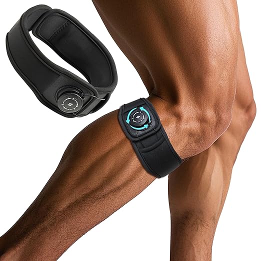 Patellar Tendon Support Strap with Dial, Adjustable Patella Band Stabilizer Knee Brace for Women & Men, Knee Bands for Basketball, Hiking, Running, Jumpers Knee, Tennis and Squats (Small)