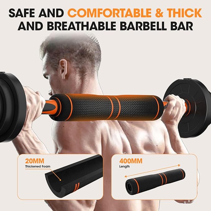 Adjustable Dumbbell Set 20LBS/50LBS/70LBS/90LBS Free Weights Dumbbells,4 in1 Weight Set,Dumbbell, Barbell, Kettlebell, Push-up, Home Gym Fitness Workout Equipment for Men Women