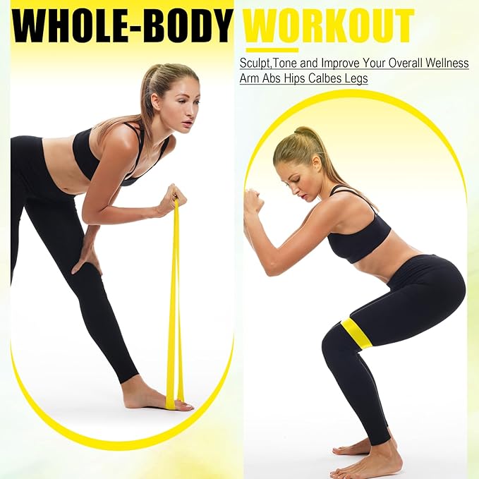 Deekin 20 Pcs Resistance Bands Resistance Loop Exercise Bands Exercise Equipment Elastic Drap Ring for Women and Men Home Fitness, Gym, Yoga