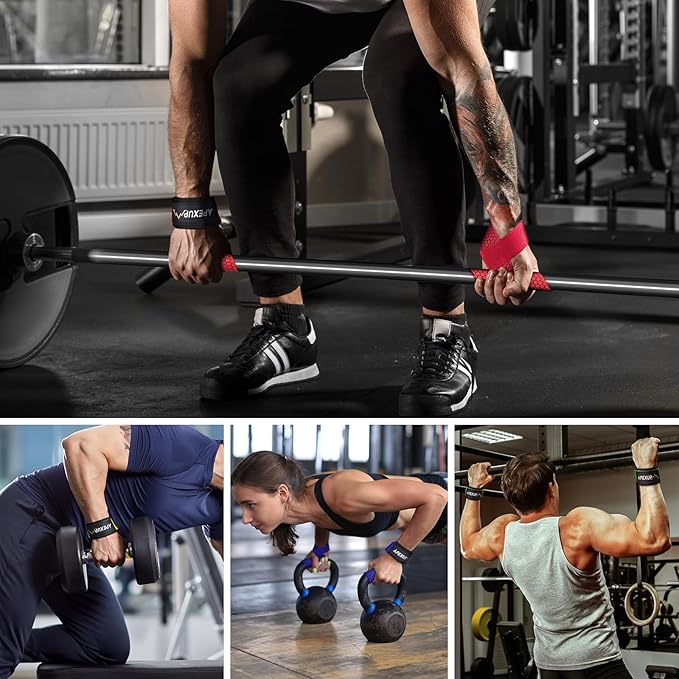 APEXUP Weight Lifting Straps for Weightlifting, Lifting Wrist Straps Gym, Deadlift Strap, Anti Slip Silicone Weightlifting Strap Men Women Powerlifting, Strength Training