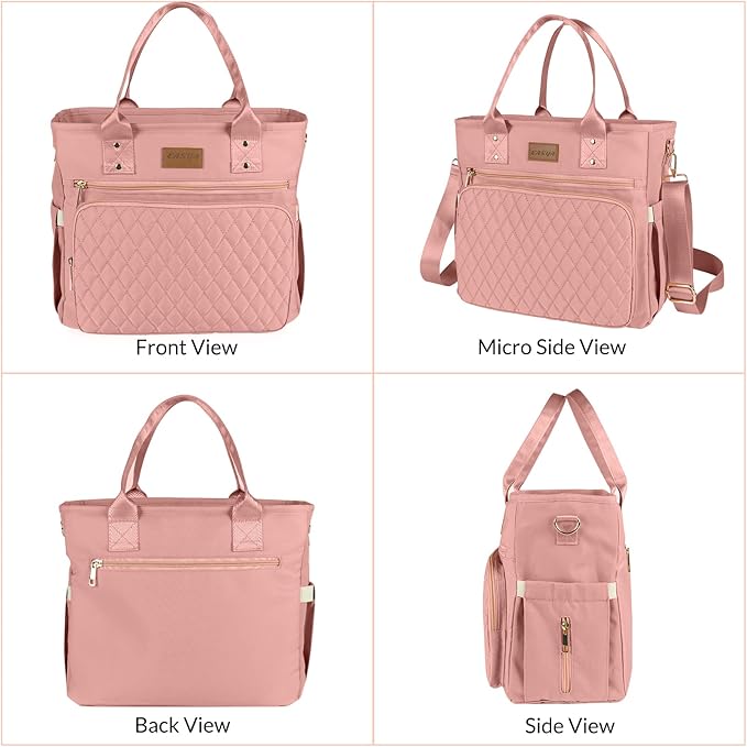 EASYA Large Women Lunch Bags for Work Insulated/Insulated Adult Lunch Box for Women/Nylon Thermal Lunch Bag for Women/Cooler Lunch Tote Bag (Pink color)