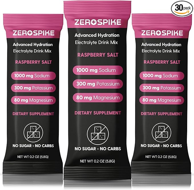 No Sugar Electrolytes Powder Packets | Keto & Fasting Salts Drink Mix | Supplements: The Key Hydration Nutrients Missing from Purified Water | Clean, Raspberry, Calorie Free | 30 Sticks