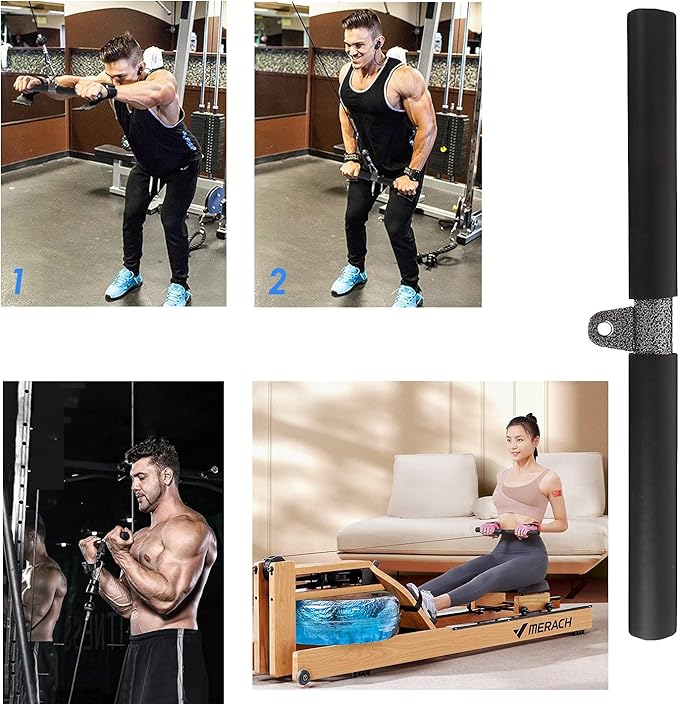 Pulldown Bar for LAT Pulley System - 40cm Soft Foam Handles Straight Bar Pull down Exercise Rowing Machine Home Gym Attachment Strength Muscles Triceps Training