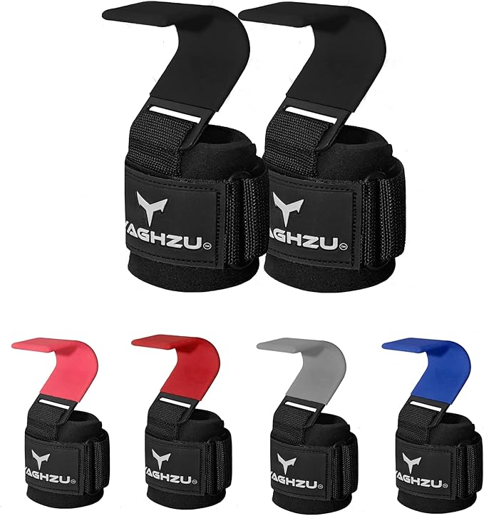 Weight Lifting Hooks, Padded Weight Lifting Straps Wrist Straps for Men and Women, Premium Deadlift Straps for Weightlifting and Powerlifting, Weight Lifting Gloves for Pull Ups