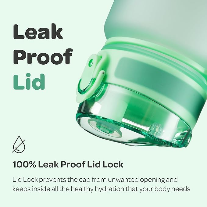 Hydracy Water Bottle with Time Marker -Large BPA Free Water Bottle & No Sweat Sleeve -Leak Proof Gym Bottle with Fruit Infuser Strainer & Times to Drink -Ideal for Fitness Sports & Outdoors