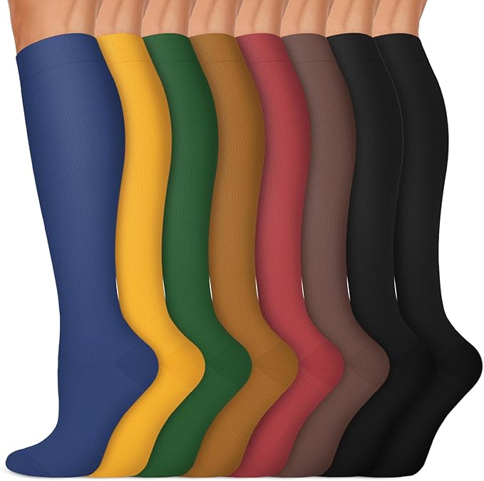 Iseasoo Copper Compression Socks (15-20 mmHg) for Men & Women - Running, Hiking, Cycling, Travel - Improves Circulation