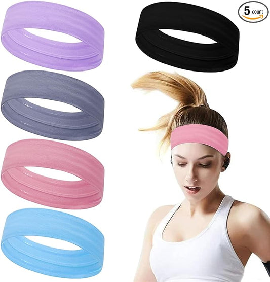 Workout Headbands Non Slip Headband Sport Headbands Sweatbands Elastic Sport Hair Bands for Sports Travel Indoor Fitness Gym