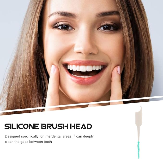 Interdental Brush Refills 300pcs for Tooth Cleaning Gentle on Gums Travel-Size Compact and Portable