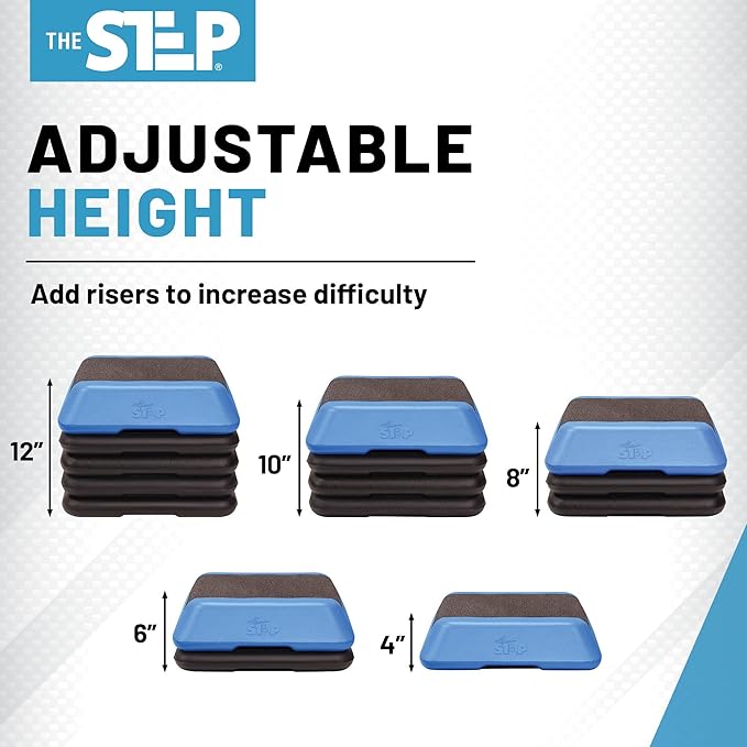 The Step Adjustable High Step Aerobic Platform with 4 Risers, Home Gym Workout Equipment, Fitness Exercise Equipment Made in the USA