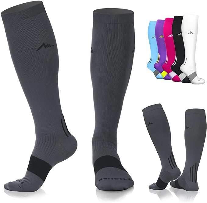 NEWZILL Medical Compression Socks for Women & Men Circulation 20-30 mmHg, Best Support for Running Athletic Cycling Nursing Travel Work and Fitness